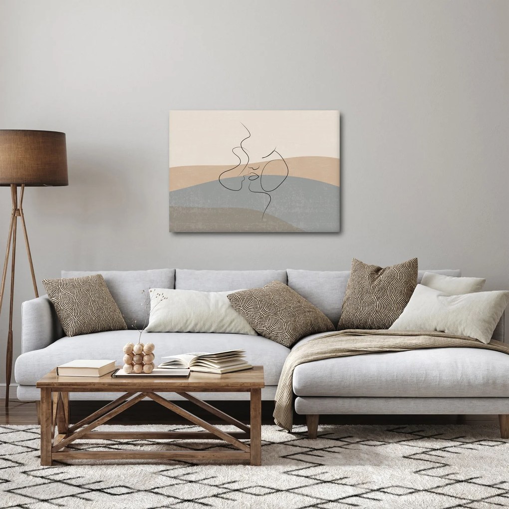 Kép - Line art csók (70x50 cm)