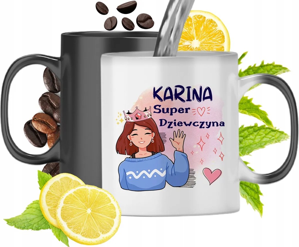 Mágikus Bögre Karina Fekete Matt Nyomtatott Fotóval 330ml