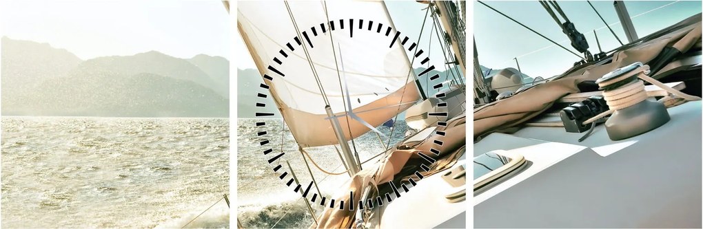 Kép - Yacht (órával) (90x30 cm)