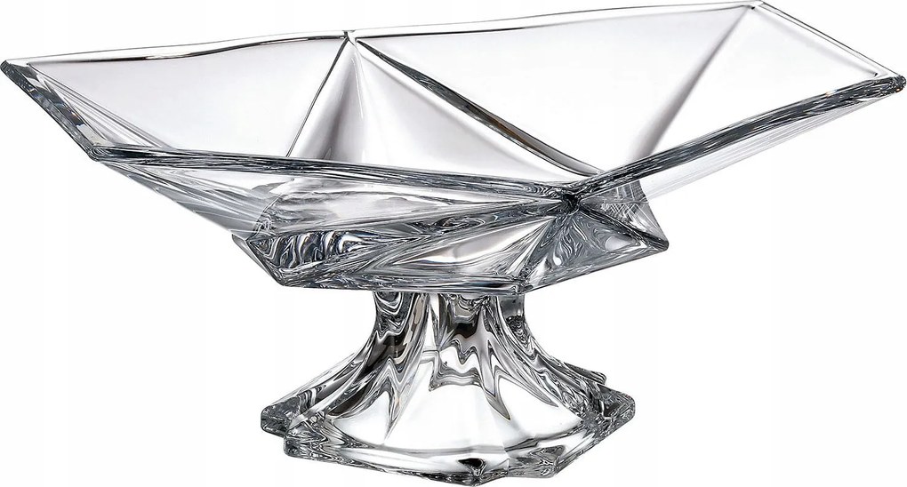 Bohemia Origami Salátástál 35,5 cm-es lábon, kristály