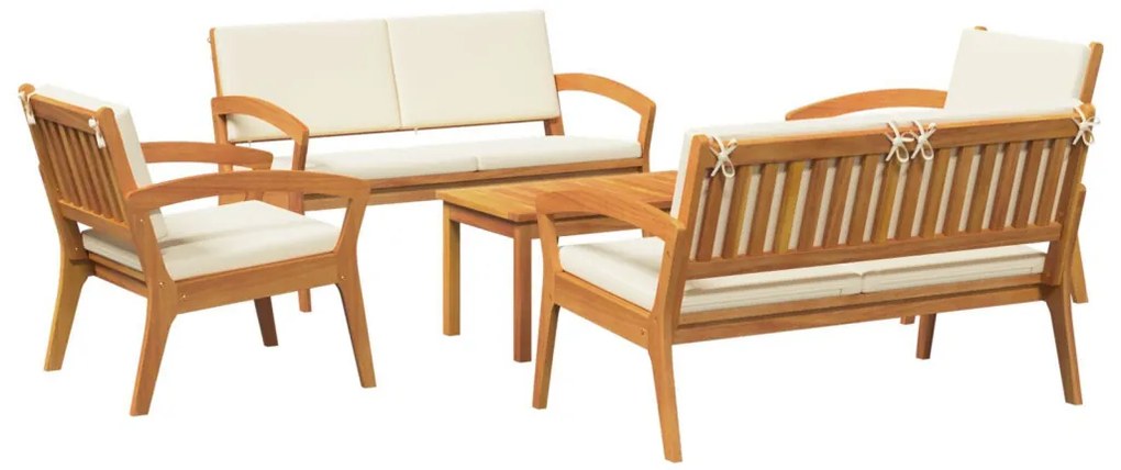 Bisztró készlet 5 pcs Barna 75 x 45 x 38 cm Tömör akácfa