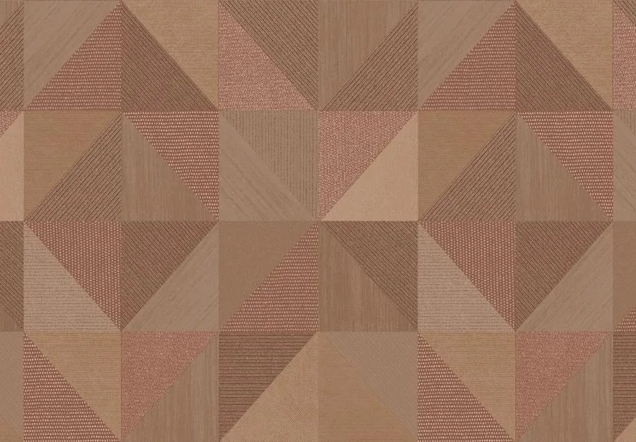 Parato Cristiana Masi Vitalis Dynamo barna-bronz geometrikus texturált vlies tapéta – 32418