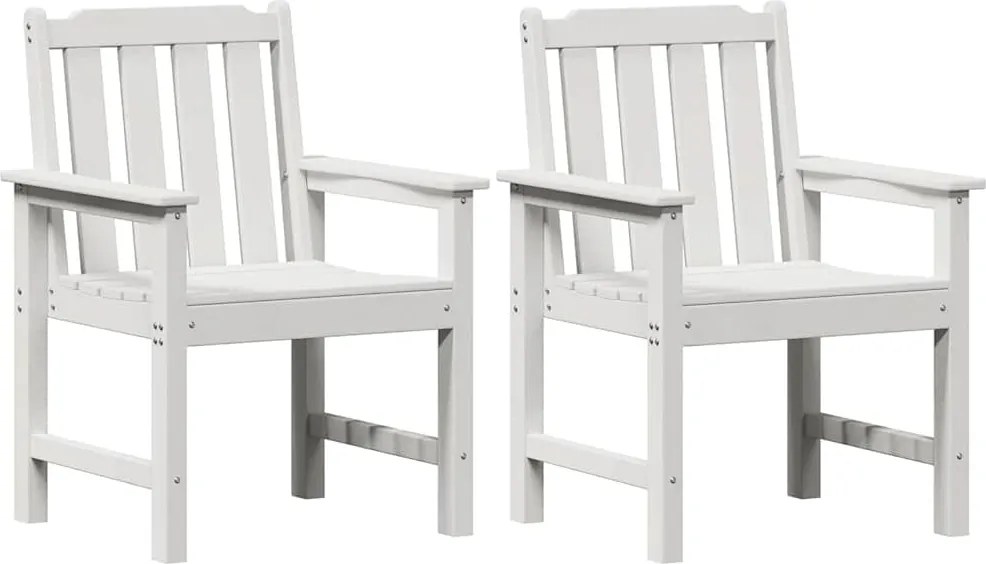 vidaXL Kerti étkezőszék 2 pcs Fehér 65,5 x 59 x 88 cm HDPE