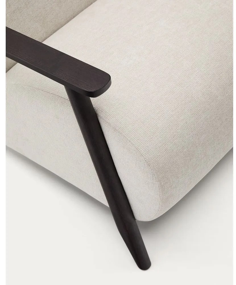 Bézs-krémszínű zsenília fotel Meghan – Kave Home