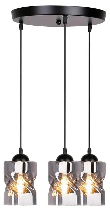 Fekete függőlámpa üveg búrával Felis – Candellux Lighting