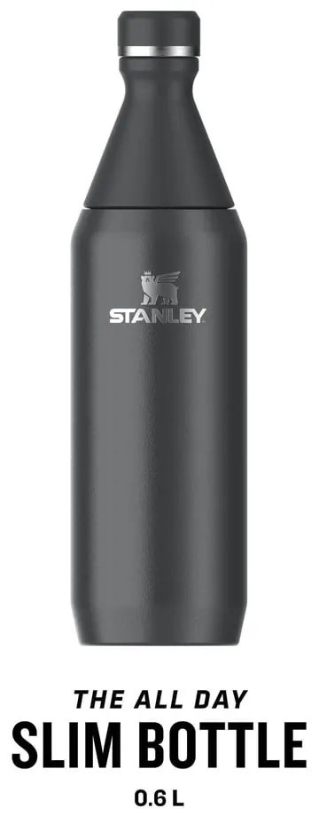 Fekete rozsdamentes acél ivópalack 600 ml All Day Slim – Stanley