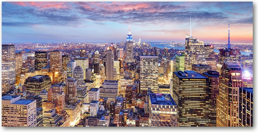 Fotó vászonkép edzett üveg New York 140x70