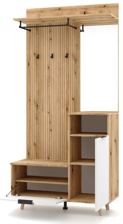 Nordic C előszoba bútor, Evoke tölgy / Tabilla / fehér színben