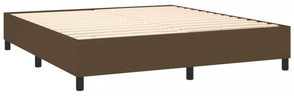 barna szövet rugós és LED-es ágy matraccal 180 x 200 cm