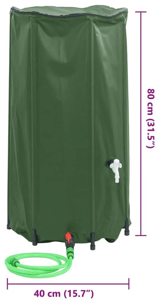összecsukható PVC víztartály csappal 100 L