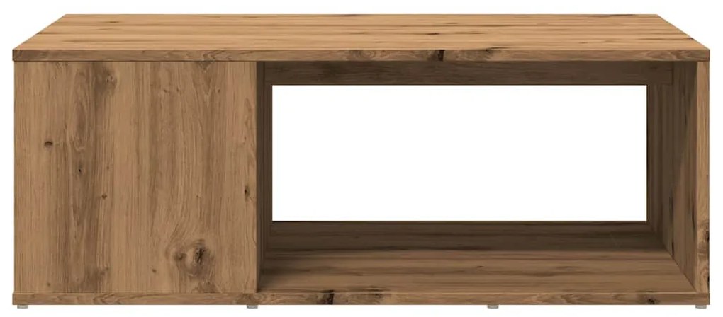 kézműves tölgy színű szerelt fa dohányzóasztal 90x67x33 cm
