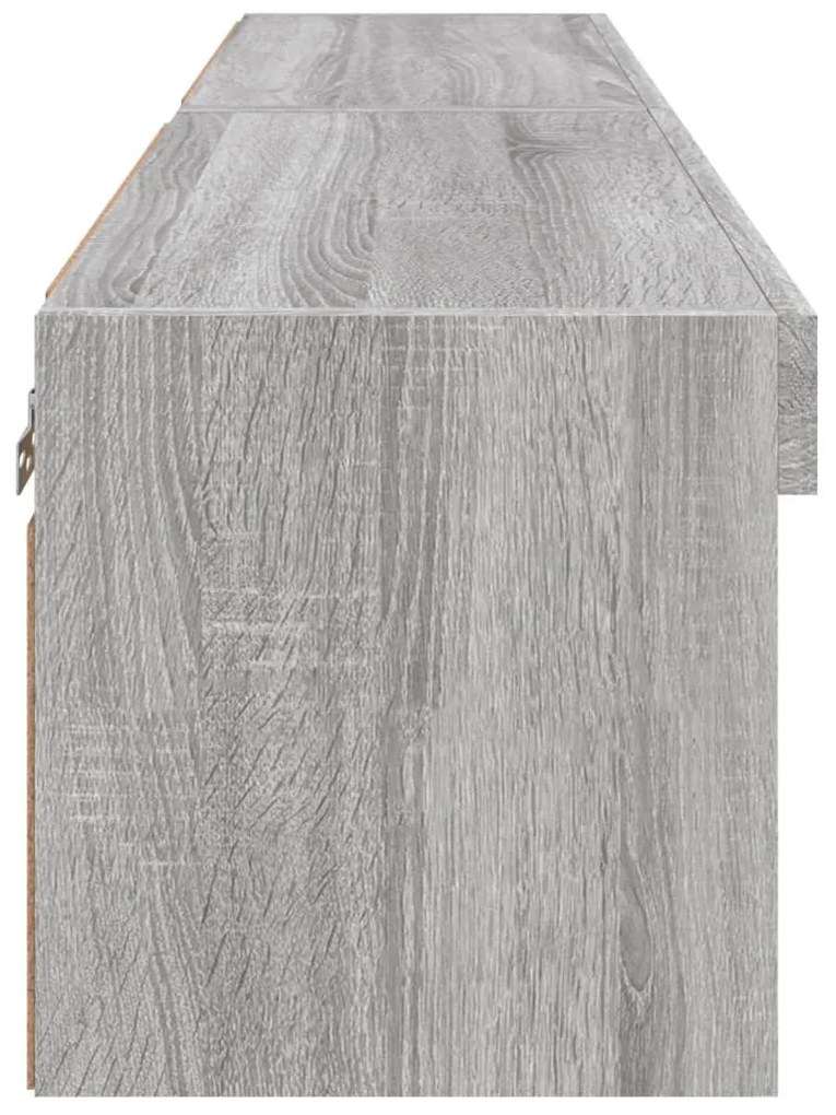 2 db szürke sonoma színű TV-szekrény LED-ekkel 60x30x30 cm