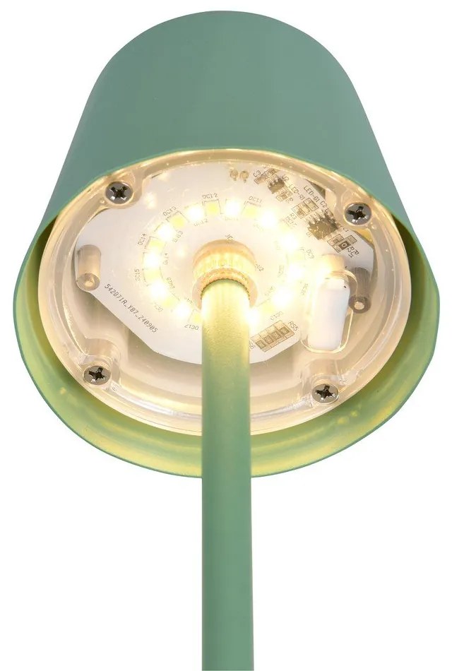 Világoszöld LED asztali lámpa fém búrával (magasság 21 cm) Diaz – Reality