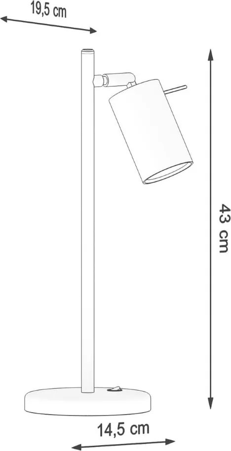 Fekete fém asztali lámpa (magasság 43 cm) Etna – Sollux