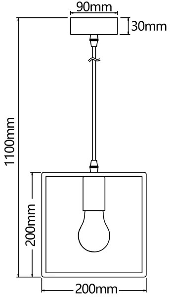 Aigostar - Fenyőfából készült, zsinóron lógó függeszték 1xE27/60W/230V