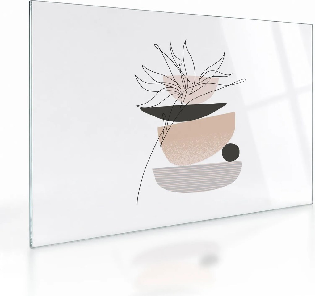 Üveg kép - Vonal művészeti virágok N⁰1 (70x50 cm)
