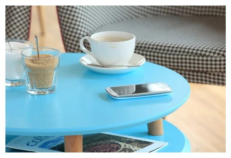 UFO világosszürke tárolóasztal, ⌀ 45 cm - Ragaba