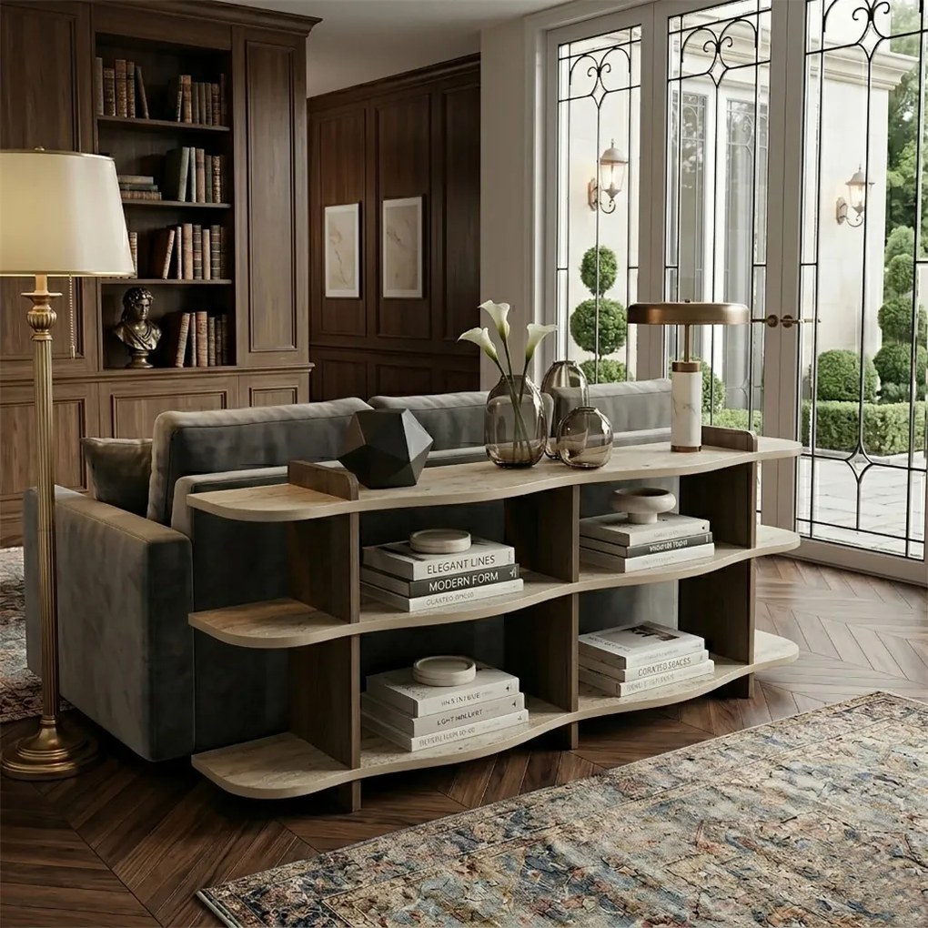 Flusso - Travertine, Walnut
