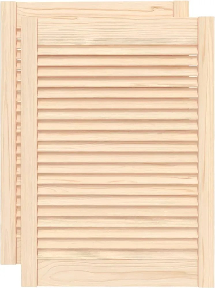 vidaXL 2 db tömör fenyőfa lamellás szekrényajtó 69 x 49,4 cm