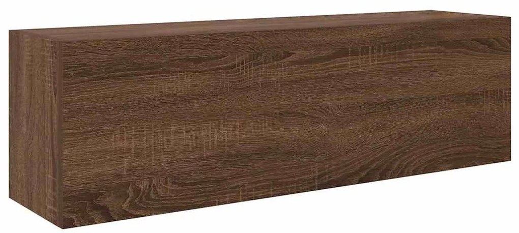 barna tölgyszínű szerelt fa fali fürdőszobaszekrény 100x25x30cm