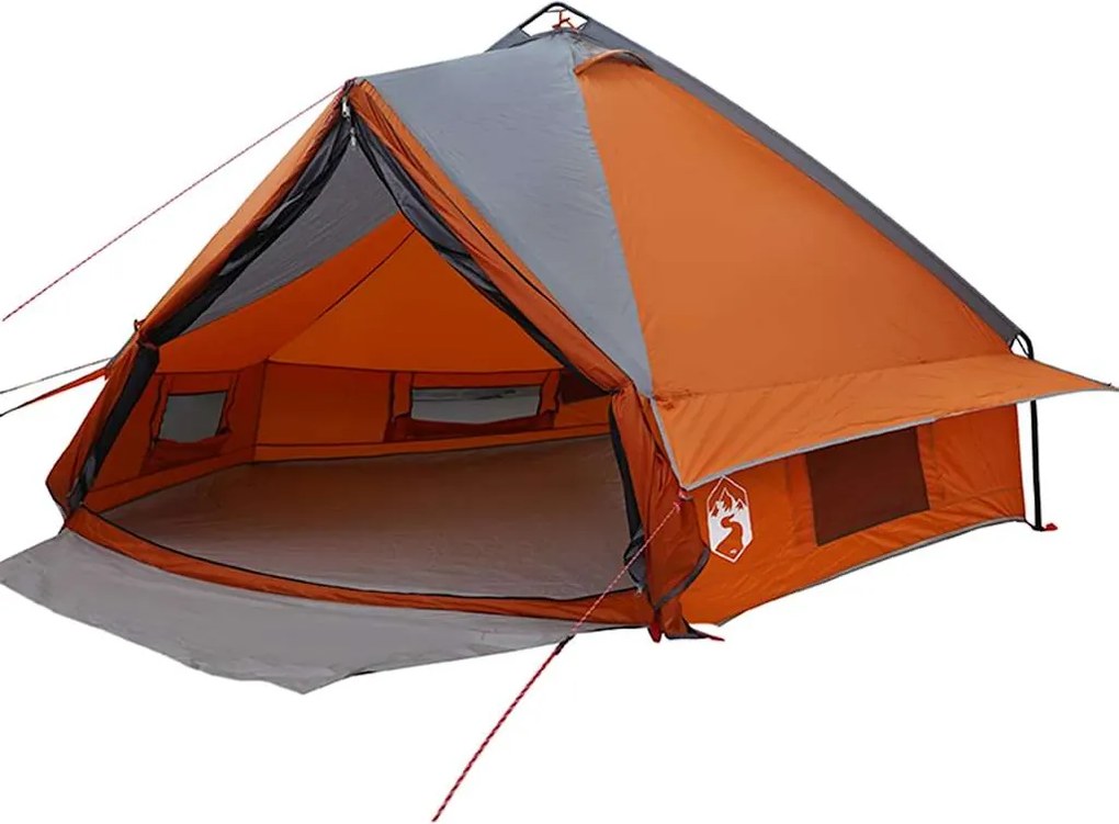 vidaXL Teepee sátor 8 fős tetővel Szürke és narancs 490 x 410 x 210 cm