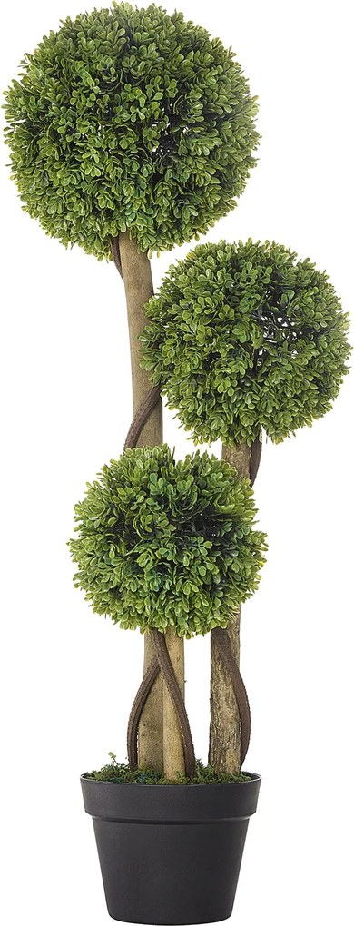 HOMCOM Nagy Műanyag Boxwood 90 cm, UV-védett Művirág, Műnövény, Műanyag Műnövények Cserépben, Élethű Műnövény a Nappalihoz, Hálószobához, Irodához Mod