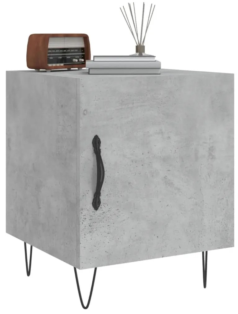 2 db betonszürke szerelt fa éjjeliszekrény 40 x 40 x 50 cm