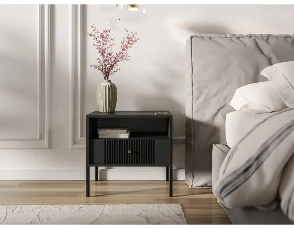 LUE fekete éjjeliszekrény