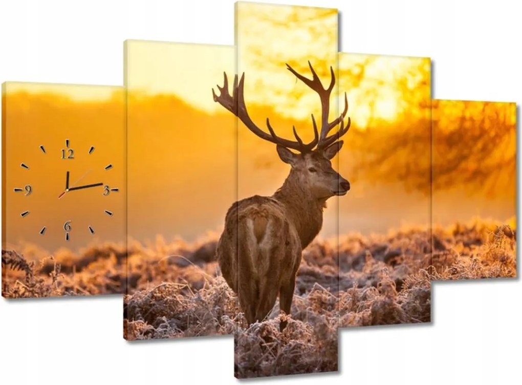 Faliórák 150x105 Szarvas naplementekor