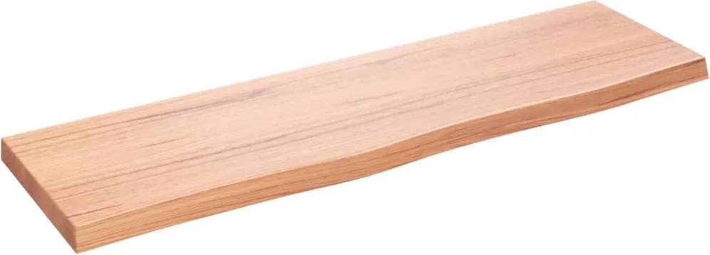 vidaXL világosbarna kezelt tömör fa fürdőszobai pult 100x30x(2-4) cm