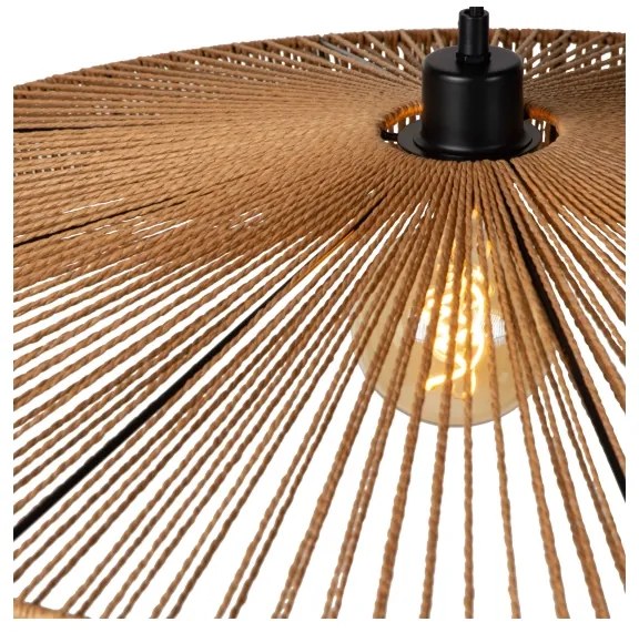 Lucide 10413/70/72 - Csillár zsinóron YUNKAI 1xE27/60W/230V átm. 70 cm barna