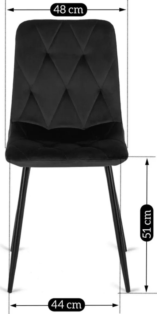 Krzesło ROBIN Czarne Welurowe