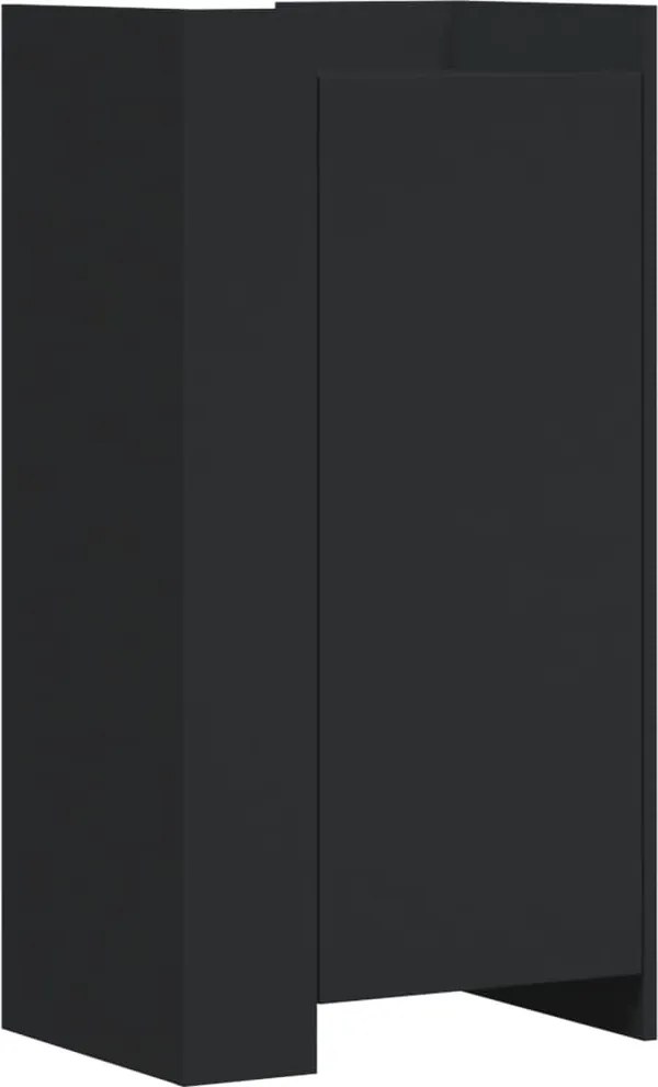 vidaXL fekete szerelt fa cipőszekrény 52 x 37,5 x 100 cm
