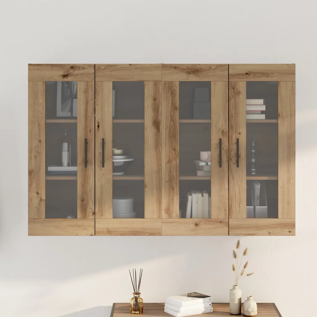 Fali Szekrények 2 db Artisan Tölgy 69.5x34x90 cm Mérnöki Fa