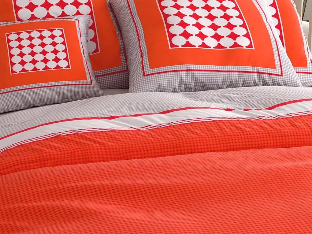 Renforcé pamut ágyneműhuzat TABITA piros Ágyneműhuzat mérete: 2 db 80 x 80 cm | 200 x 200 cm