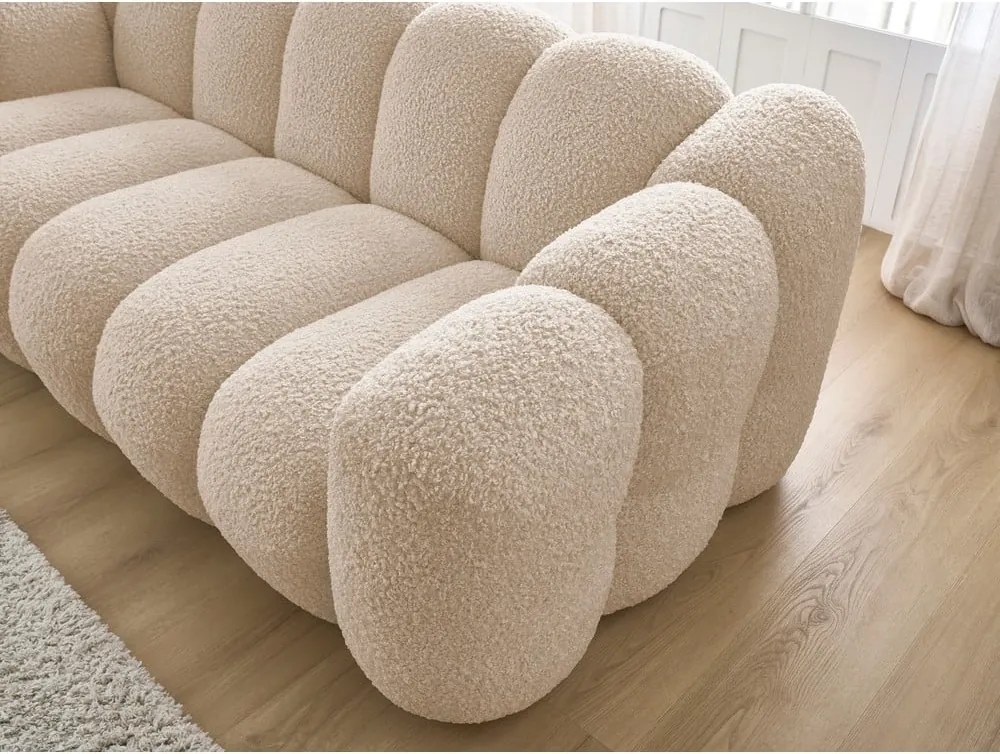 Világosbarna buklé kanapé 232 cm Hippolyte – Bobochic Paris