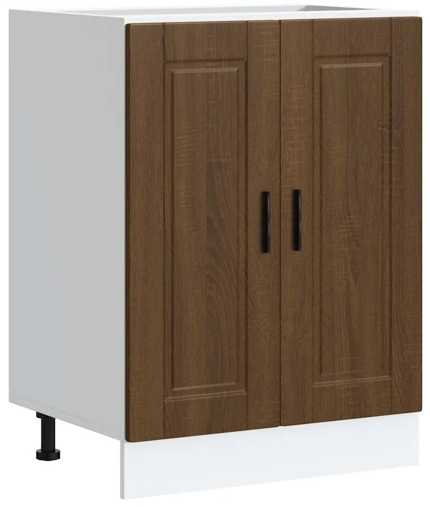 vidaXL Porto barna tölgy színű szerelt fa konyhai alapszekrény