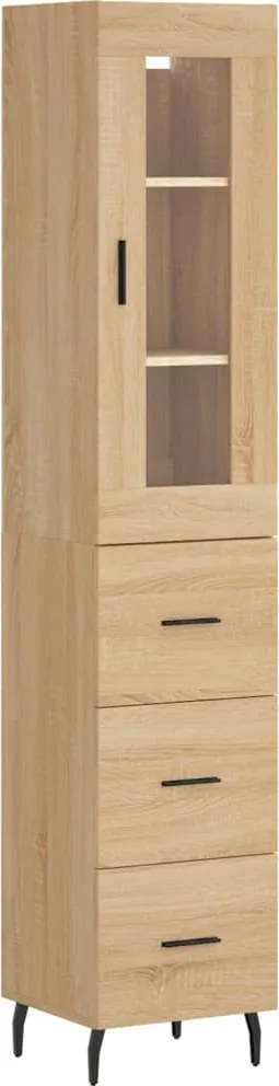 vidaXL sonoma tölgy szerelt fa magasszekrény 34,5x34x180 cm