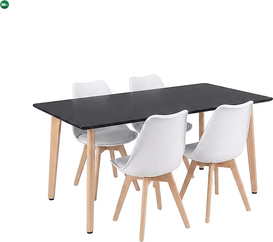 Silla 150 4+1 étkező garnitúra fekete-fehér