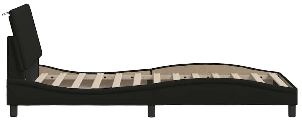 ágykeret matrac nélkül Hanko fekete 90x190 cm szövet