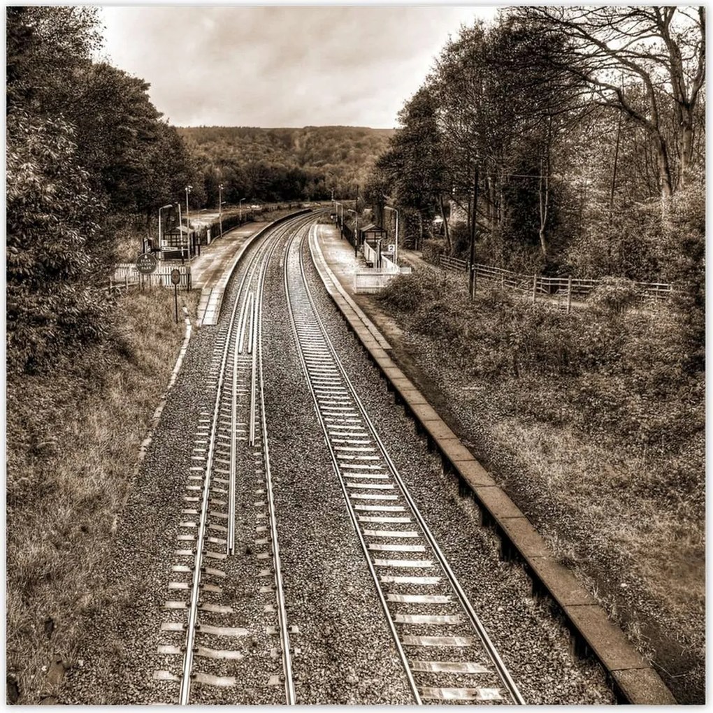 Poszterek 100x100 Sínek szépia fotó