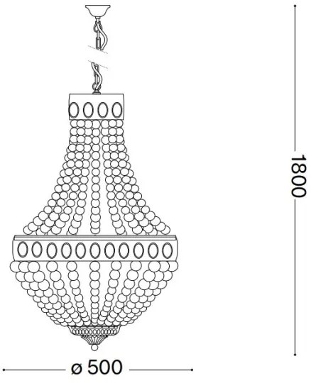 Ideal Lux - Csillár láncon MONET 6xE14/40W/230V átm. 50 cm kender/fehér