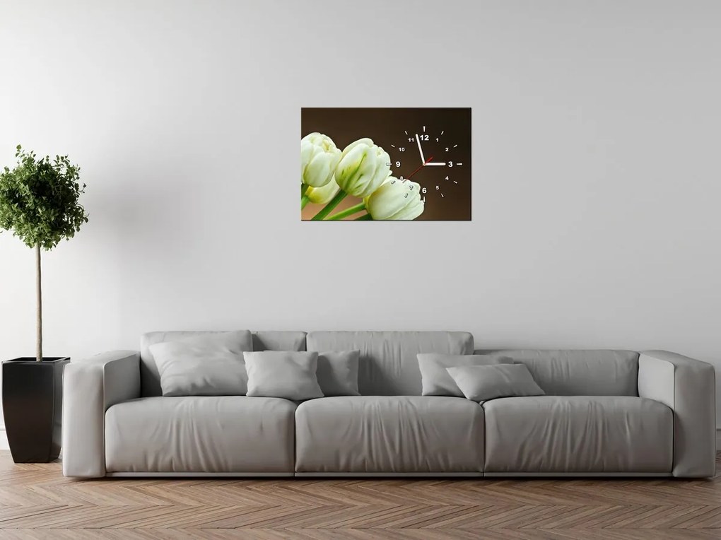 Gario Órás falikép Gyönyörű fehér tulipán Méret: 100 x 40 cm