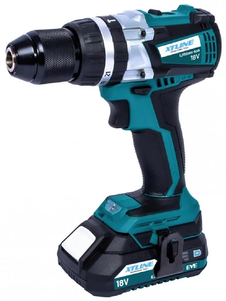 XTline Akkumulátoros 18V-os akkumulátoros ütvefúró 2 akkumulátorral és hordtáskával