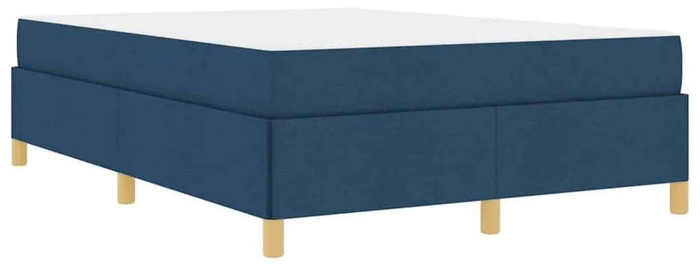 Boxrugós ágy matracmal Kék és Fehér 140 x 190 cm szövet