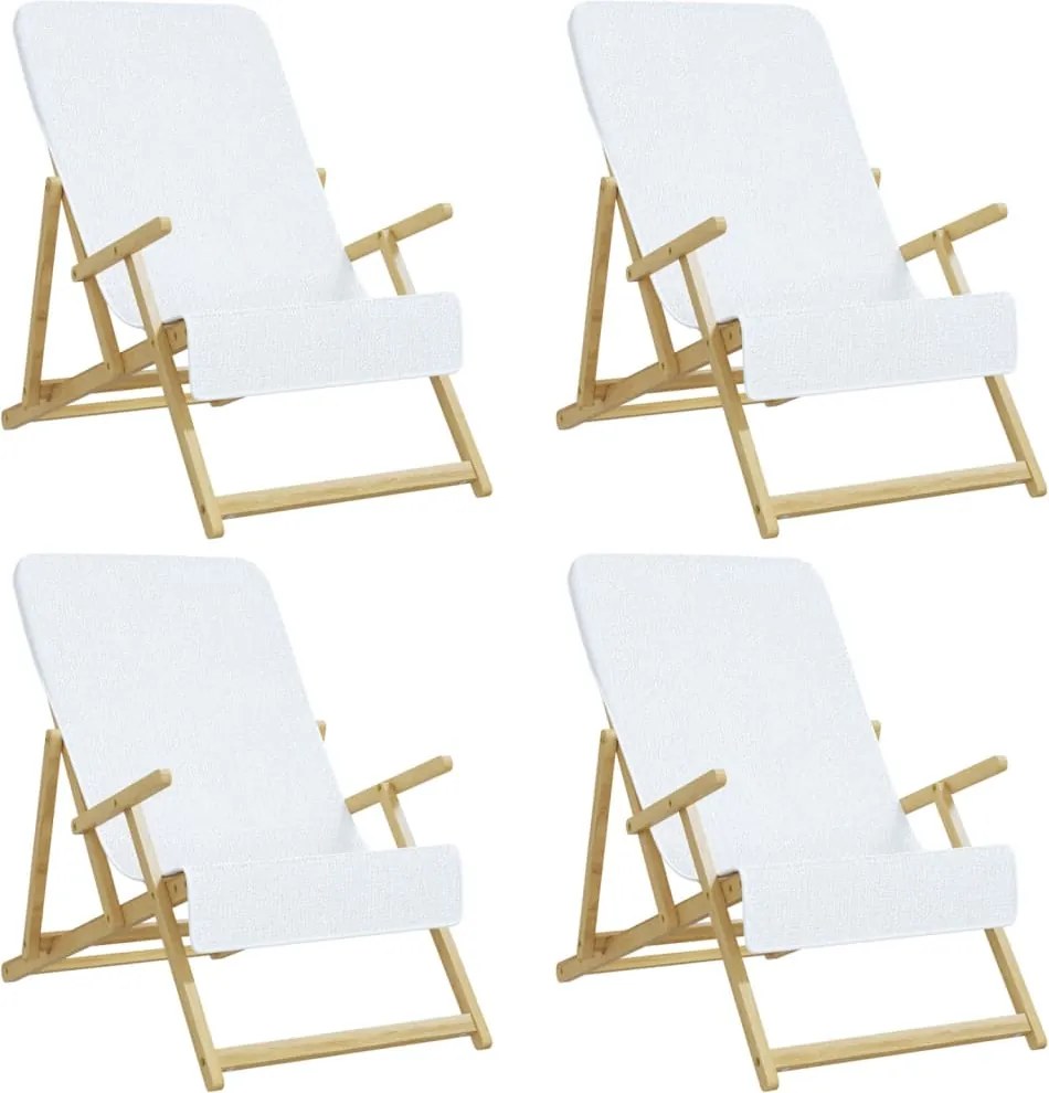 vidaXL 4 db fehér 400 GSM szövet strandtörölköző 60 x 135 cm