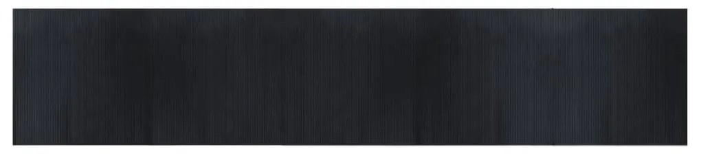 négyszögletű fekete bambusz szőnyeg 100 x 500 cm