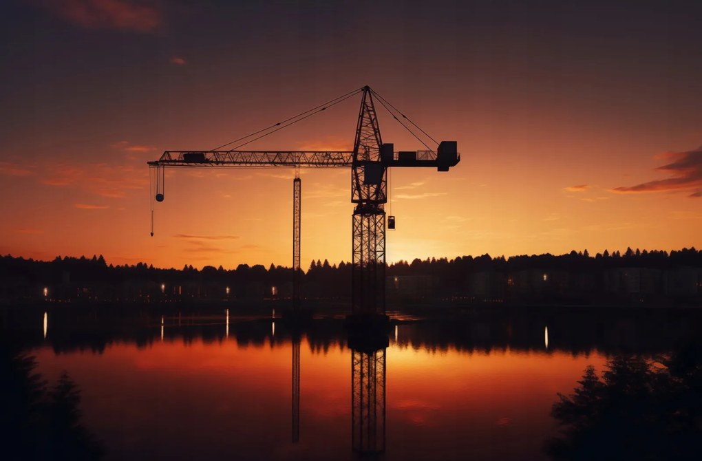 Poszter 86,4x56,8cm Alkonyat a daru felett