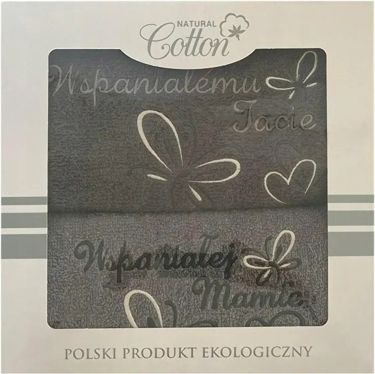 Törölköző szett dobozban 2 db 50x100 szürke