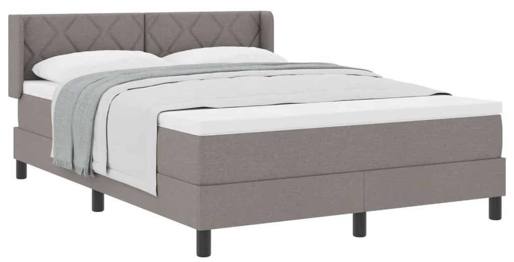 Boxspring Ágy Matrac Közepes Szürke - 160 x 200 cm Szövet
